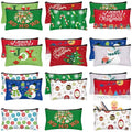 Sweetude 20 Pcs Bulk Christmas Makeup Bags for Women Xmas Theme Cosmetic Pouch Travel Toiletry Organizer Santa Snowman Reindeer Holiday Gift for Family Friends Schoolmates10 Style