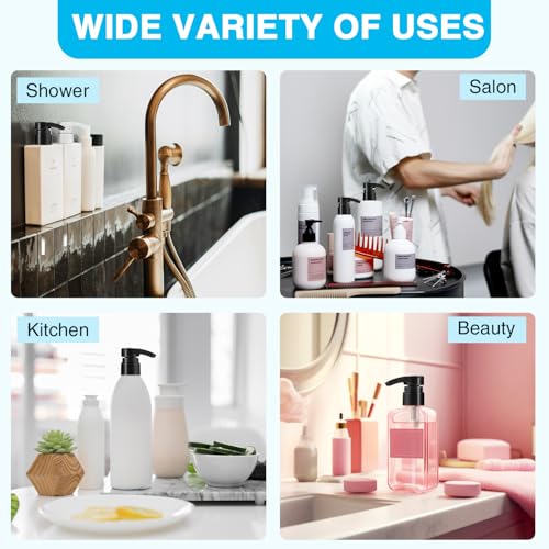 20-Pack Shampoo Pumps for Liter 33.8 oz Shampoo and Conditioner, Pump Dispenser Fits Most Salon Bottles with 1.1 inch Wide Opening, Black & White Replacement Pump for Soft Hair Products, Body Wash