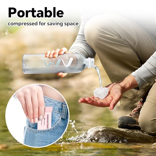 Compressed Towel 30 Pcs Disposable Compressed Face Towel Portable Cotton Coin Tissue Camping Towel for Travel/Home/Outdoor Activities