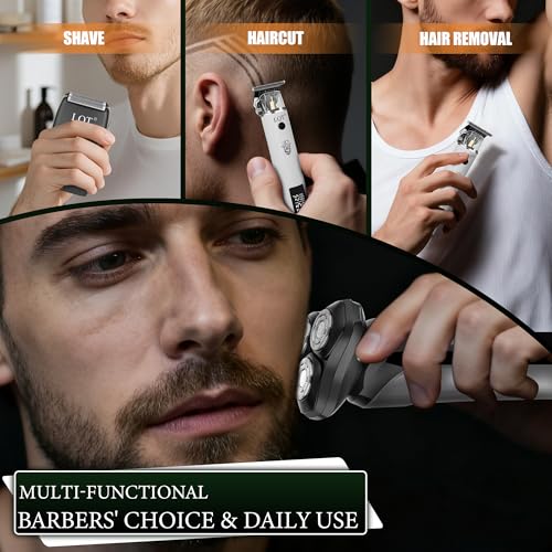 Professional Men's Grooming Kit: Electric Foil Shaver, Beard Trimmer & Hair Clipper for Bald Head & Face - The Cordless Christmas Gift for Dad/Him