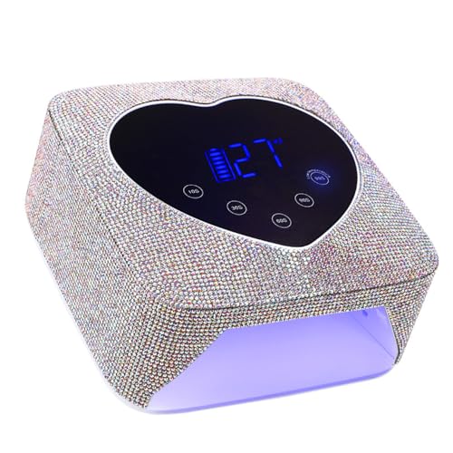 Hongfa Cordless Gel Nail Lamp, Rechargeable UV LED Nail Dryer for Gel Polish with LCD Display, Auto Sensor and 5 Timer Settings Professional Gel Curing Light for All Gel Nail Polish, Manicure Tools