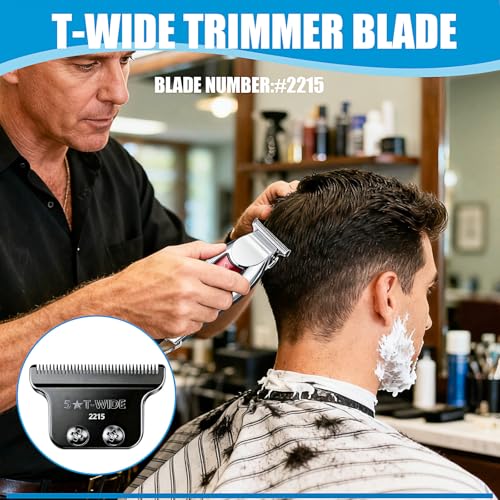2215 Adjustable Zero-Gap T Blade Replacement for Wahl 5 Star Detailer Li Trimmer Models 8081/8171 (Black-2)