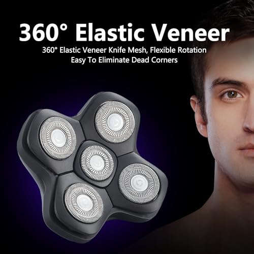 New Upgrade 5 Head Shaver Replacement Heads for Skull Shaver, Pitbull, Palm and Butterfly Kiss Shavers