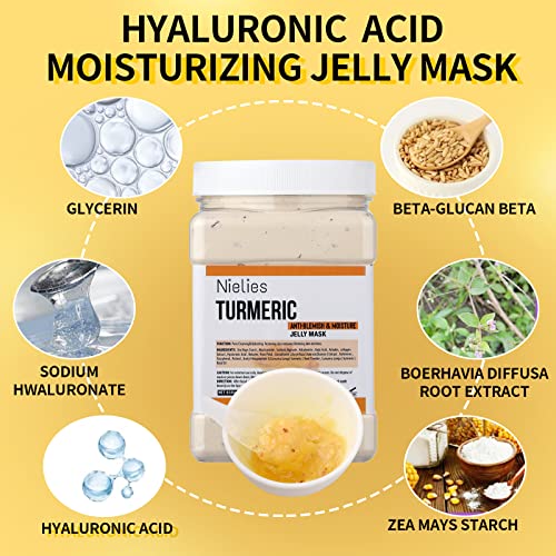 Hyaluronic Ac and Turemic Jelly Face Mask for Facials Hydrating & Nourishing | Professional Hydro jelly Masks | Vajacial Jelly Mask Powder