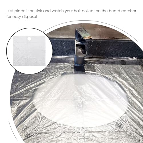 minkissy 20pcs Disposable Beard Catcher Multi Function Hair Catching Sink Bathroom Kitchen Sinks Ideal Shaving Trimming Non Stick Beard Hair Catcher Grooming 25.6 x 25.6inch