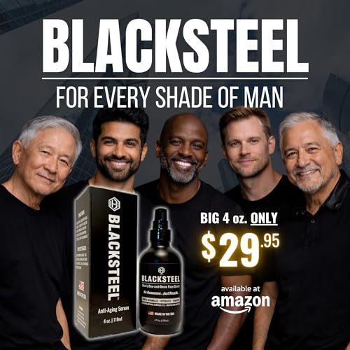 BLACKSTEEL Men¡¯s Anti-Aging Face Serum with Retinol & Hyaluronic Acid | 4 oz (2-Pack)