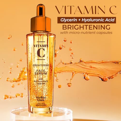 Stellar Glow Vitamin C Serum For Face - Dermatologist Tested, Anti-Aging Skin Care For Fine Lines, Wrinkles & Glass Skin - Revitalize & Hydrate, Fade Dark Spots, Evens Skin Tone - Korean, Clean Beauty