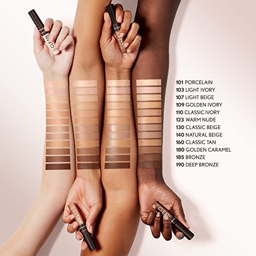 Covergirl Clean Invisible Concealer, Lightweight, Hydrating, Vegan Formula, Golden Caramel 180, 0.23oz (Pack of 2)