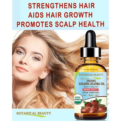 Botanical Beauty Organic JOJOBA OIL 100% Pure Natural VIRGIN UNREFINED Cold-Pressed Carrier Oil 0.5 Fl oz 15 ml for Face, Skin, Body, Hair, Lip, Nails. Rich in Vitamin E, Omega 6, Omega 9