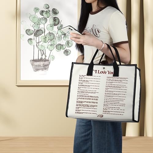 BWWKTOP Singer Album Canvas Tote Bag Singer Fans Gift Song Lyrics inspired Shoulder Bag For Women