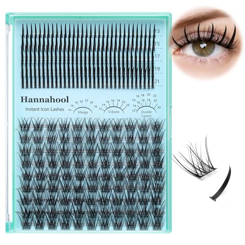 Mixed 12-22mm DIY Eye Lash Extensions Wide Stem Cluster Lashes Long Spikes Individual Fallse Lashes D Curl Volume Lashes (QL31-12-22MM)