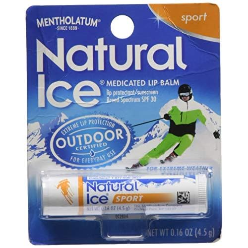Natural Ice Mentholatum Sport Medicated Lip Protectant With Spf 30 Sunscreen, 0.15 Ounce (Pack of 2)
