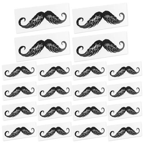 20Pcs Beard Mustache Stickers, Fake Mustaches Stickers, Removable Mustache Hair Stickers