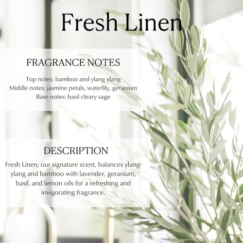 L'AVANT Collective Luxury Hand Lotion & Refill Bundle Fresh Linen | High Performing with Aloe Leaf Juice Notes of Bamboo, Ylang Ylang, Jasmine, Geranium, Sage Reusable Glass Bottle Home Decor Gifts