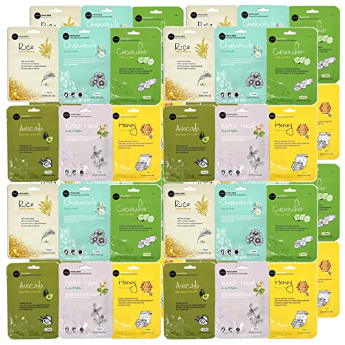Celavi Essence Facial Face Mask K-Beauty Skincare Korea Skin Care Moisturizing (8 of each) B Set