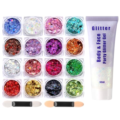 WSYUB Body Glitter, Face Glitter, Makeup Festival Mermaid Glitters, Sparkly Chunky Hair Glitter