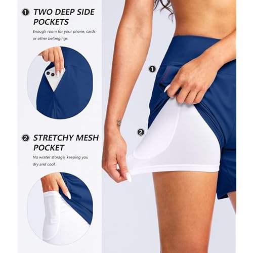 G Gradual Women's 5" High Waisted Swim Board Shorts Quick Dry UPF 50+ Swimming Beach Shorts for Women with Liner Pockets