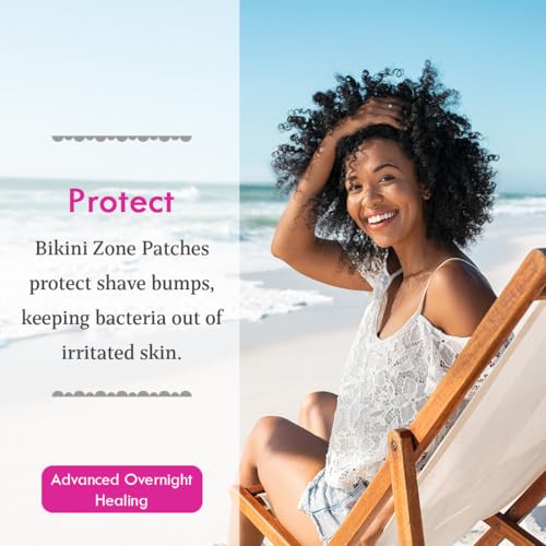 Bikini Zone Ingrown Hair Patches, Hydrocolloid Treatment for Day/Night Use, 20 Count 3 Pack