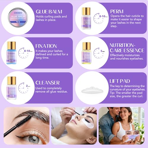 Lash Lift Kit - Eyelash Perm Kit - Eyebrow Lamination Kit, 2 in 1 Professional Eyelash Curling Lash Extension & Eyebrow Lift Kit, Eyelash Lift Kit Easy to Use for Salon & DIY Home Use, Lasts 6-8 Weeks