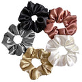 SILVR BEAR Luxury Satin Scrunchies for Women/Girls, SAME 5 COLORS AS PIC, | Hair band, Hair Ties, Scrunchies Set for Girls, Women, Best Gift for Sister, Friend, Mom | Classic Shades
