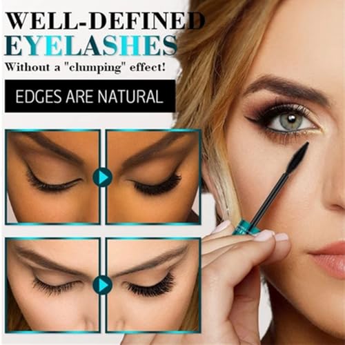 2 in 1 4D Silk Fiber Lashes 5x Longer Waterproof Mascara, No Clumping Long-lasting Black Mascara