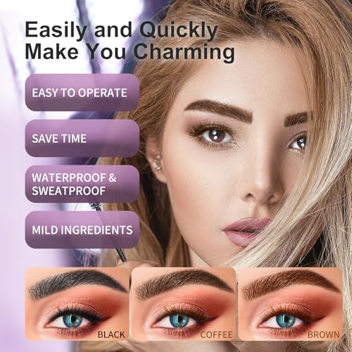 Eyelash & Eyebrow Color Kit, Black Lash & Brow Color Kit, Instant Eyebrow Coloring Set with Natural Bushy Results, Easy Use & Salon at Home, 7ml, Coffee