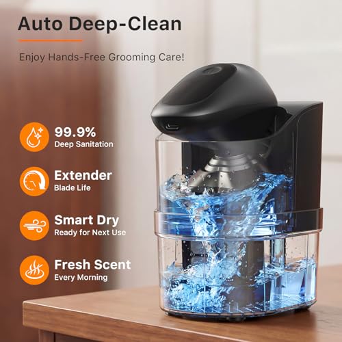 C2 Electric Head Shaver for Bald Men Kit, Electric Razor with Smart Cleaning &Charging Station [Gentle on Sensitive Scalp] Magnetic Head, IPX7 Waterproof, USB-C, LED Display, Men's Ideal Gift