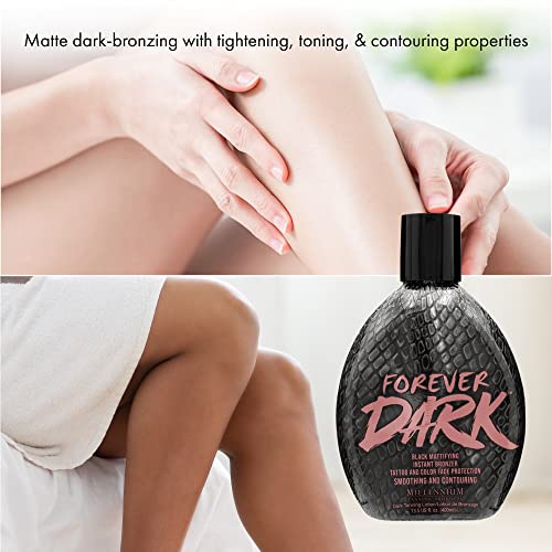 Millennium Tanning Forever Dark, Black Mattifying Instant Bronzer, Tanning Lotion, 13.5 Ounces