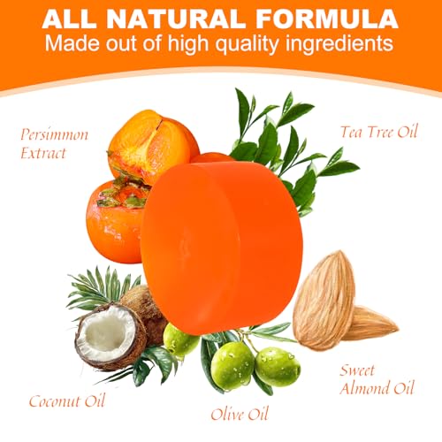 3 PCS Persimmon Soap for Body Odor Control, Organic Eliminating Odor Wash Soap for Women & Men
