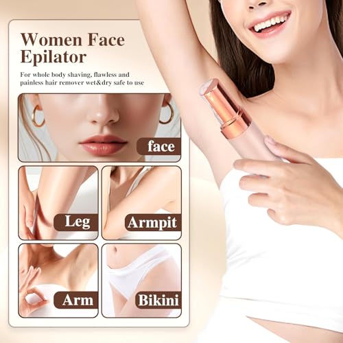 PluxyEpil Pro 3.0 Women Face Epilator, Facial Hair Remover for Women Eyebrows Lip Chin, Waterproof for Arms & Underarms, Body