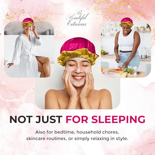 Ruffle Women Girls Satin Silk Sleeping Night Bonnet Cap for Natural Hair