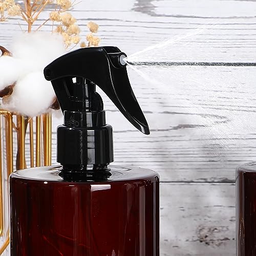 Hsei 20 Pcs 16 oz Amber Spray Bottles Empty Refillable Plastic Bottles with Trigger Sprayers Spray Water Container for Water Essential Oils Hair Cleaning Products