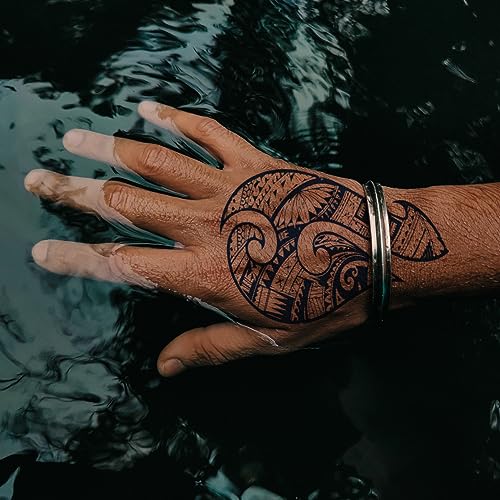 Aresvns Aztec and Viking Style Realistic Temporary Tattoos for Men and women, 10 Sheets Blue Fake Tattoos for the Back of Hands and Forearms, Realistic Tribal Totem Tattoos