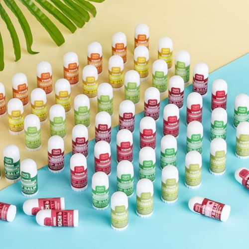 180 Pack Mini Lip Balm Bulk, Natural Lip Balm with Vitamin E & Beeswax, Moisturizing Lip Care for Dry Lips, Perfect for Party Favors, Care Packages & Small Gifts
