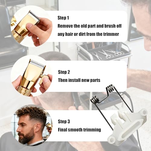 2 Sets Hair Clippers Spring Tension and Cam Follower Swing Head fit for Babyliss 870 Series Hair Clipper Head Spring (2 X Swinging Spring 2 X White Cam Follower)
