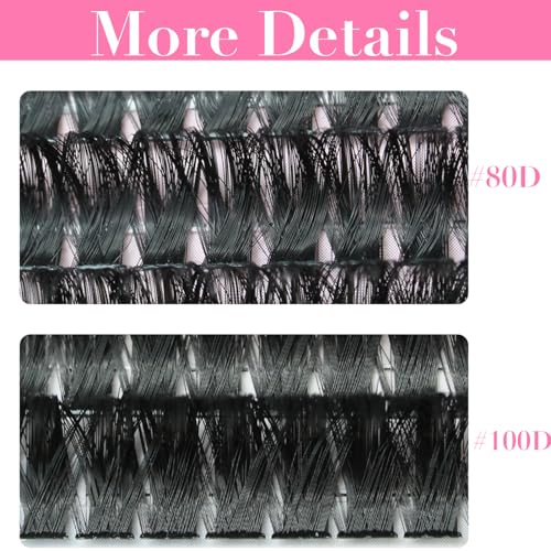 Lash Clusters C Curl 280 Pcs Long Cluster Lashes Eyelash Extensions 80D+100D Individual Eyelash Clusters Wispy Volume Lashes Clusters 8-18mm Mix Fluffy Mink Lash Clusters DIY at Home