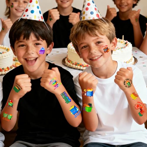 144Pcs Dumpster Fire Temporary Tattoos - Funny Everything's Fine Dumpster Fire Stickers Tattoos Gifts for Office Christmas Team Coworker Nurse Party Decorations Decor