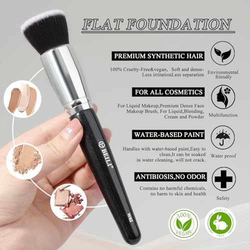 BEILI 15PCS Makeup Brushes Set, Professional Beauty Brushes Set for Foundation Powder, Concealer, Eyebrow, Eyeshadow, Contour, Eyeliner, Eye Blending Brush