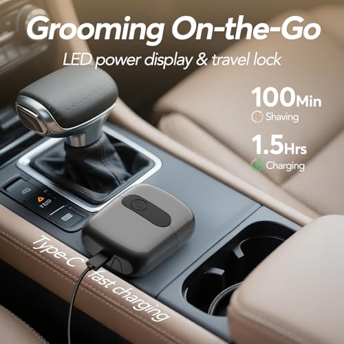 Foil Shavers for Men - Mini Electric Razor with 3 Floating Blades, Smart LED Display, Traver Lock, IPX7 Waterproof Wet/Dry Shaving for Face & Beard, USB-C Fast Chage for Travel Home, Gift for Men