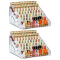 Nail Polish Organizer 84 Bottles of 7 Layers Sunglass Organizer Acrylic Display Rack Eyeglasses Storage Essential Oils Holder Makeup Organizer No Tool Needed Assembly, Clear (2 Pack)