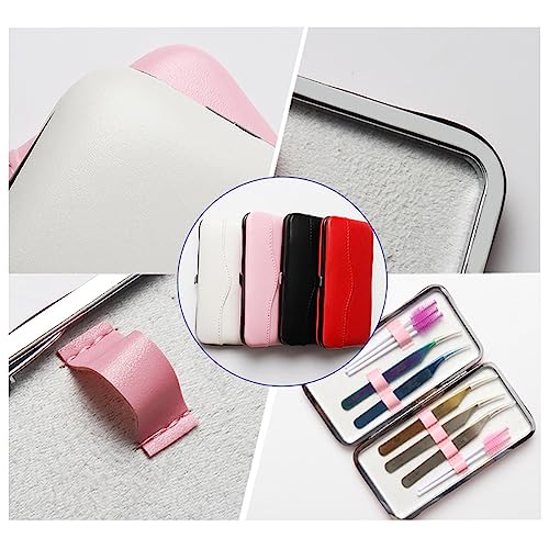 GSHLLO PU Leather Tweezer Storage Bag - Eyelash Extension Tweezer Case - Black