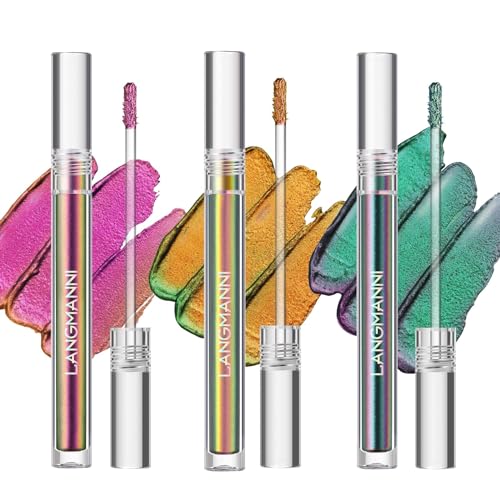 Metallic Liquid Chameleon Eyeshadow Set - Long-Lasting Holographic Glitter Multichrome Eyeshadow, Multi-Dimensional Color Shifting Makeup, Quick-Drying & Waterproof (WONDER)