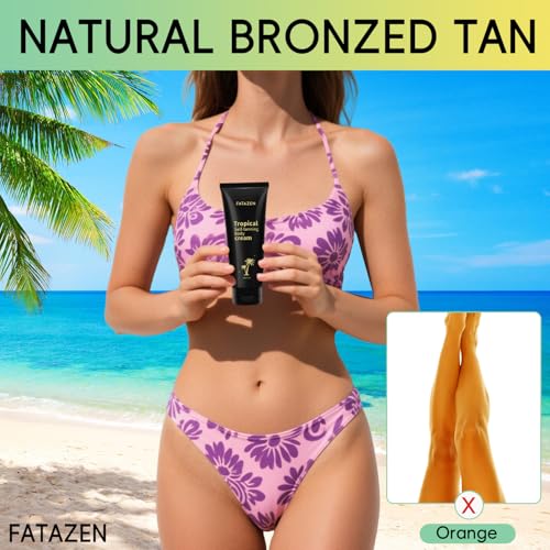 Natural-Looking Self Tanner Lotion, Long Lasting Streak-Free Sunless Tanning Cream for Face & Body, Organic Moisturizing Bronzed Glow Overnight Tan, No Fake Tan Smell, Vegan & Cruelty Free