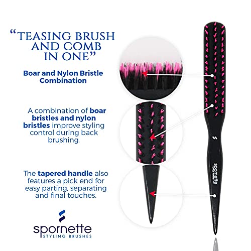 Spornette Little Wonder Boar Pink 111 Bundle with Hair Brush Cleaner