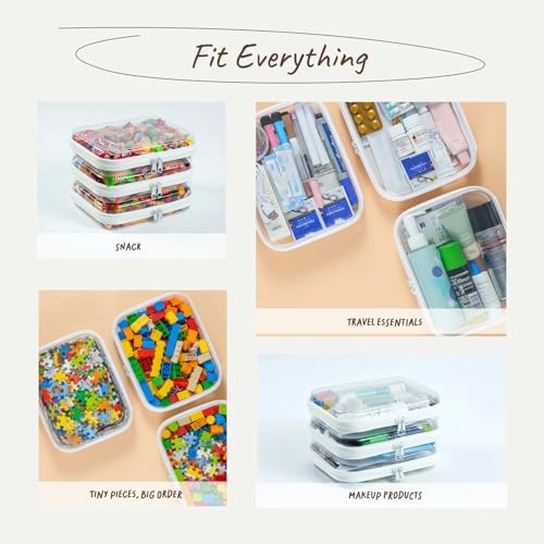 6-Pack Medium Clear Hard Shell Zipper Pouches, Clear Zipper Bags, Hard Case Pouches for Purse & Diaper Bag Organizer, and Travel Essentials (6M)