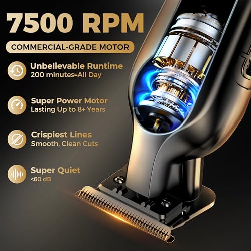 Hair Trimmer for Men, Trimmers for Barbers, Zero Gapped T Liners Clippers, T Blade Trimmer, Line Up Shape Up Edgers Clippers for Men