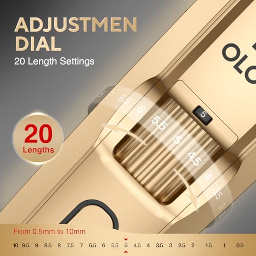 Men's Beard Trimmer- All-in-One Trimmer with Precision Dial - Premium Facial Hair Groomer - Adjustable 20 Length Setting, USB Recharge Dock, Cordless Waterproof Wet/Dry Clipper, Gold