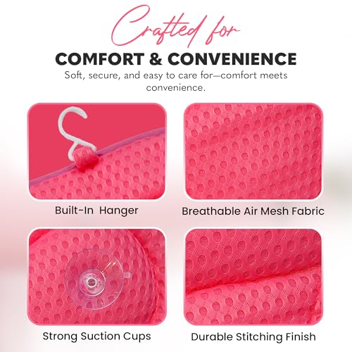 Bath Pillow for Tube - Relaxing Bath Pillows for Head and Neck, Relaxation Gifts for Women, Bathtub Pillow with Suction Cups, Spa Day Essentials, Bath Tub Accessories