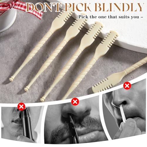 Lothee 50 Pcs Manual Nose Hair Trimmer, Nasal Hair Cutter Bulk for Women, Portable 360 Rotating Nose Hairs Remover Tools for Home, Travel and Beauty Salon, Velvet Storage Bag (White)