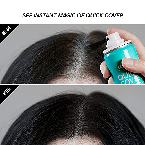 Kiss Quick Cover Root Touch Up Thickening Fiber Spray 3.38oz (Natural Black)